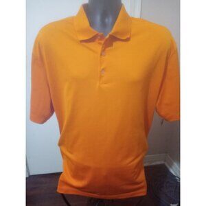 Nike GOLF Dri Fit Polo Shirt Mens XL Solid Orange Performance Collared